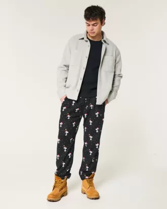 24/7 Snoopy Graphic Flannel Pajama Pants,24/7 Snoopy Graphic Flannel Pajama Pants