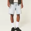 Above-the-Knee Loose Denim Shorts,Above-the-Knee Loose Denim Shorts Above-the-Knee Loose Denim Shorts,Above-the-Knee Loose Denim Shorts