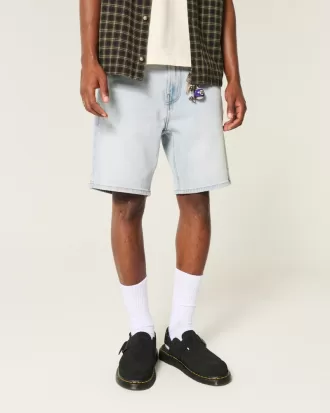 Above-the-Knee Loose Denim Shorts,Above-the-Knee Loose Denim Shorts