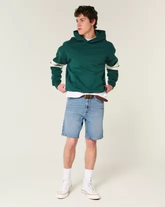 Above-the-Knee Loose Denim Shorts,Above-the-Knee Loose Denim Shorts