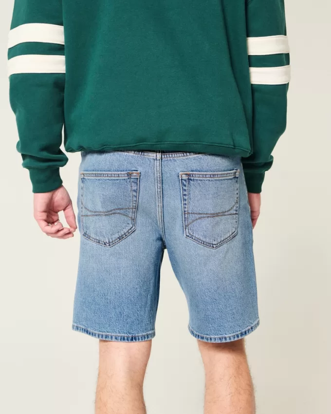 Above-the-Knee Loose Denim Shorts,Above-the-Knee Loose Denim Shorts Above-the-Knee Loose Denim Shorts,Above-the-Knee Loose Denim Shorts