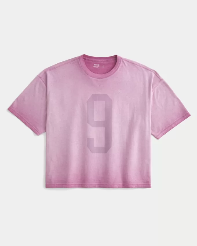 Baggy Crop Number Graphic Tee,Baggy Crop Number Graphic Tee