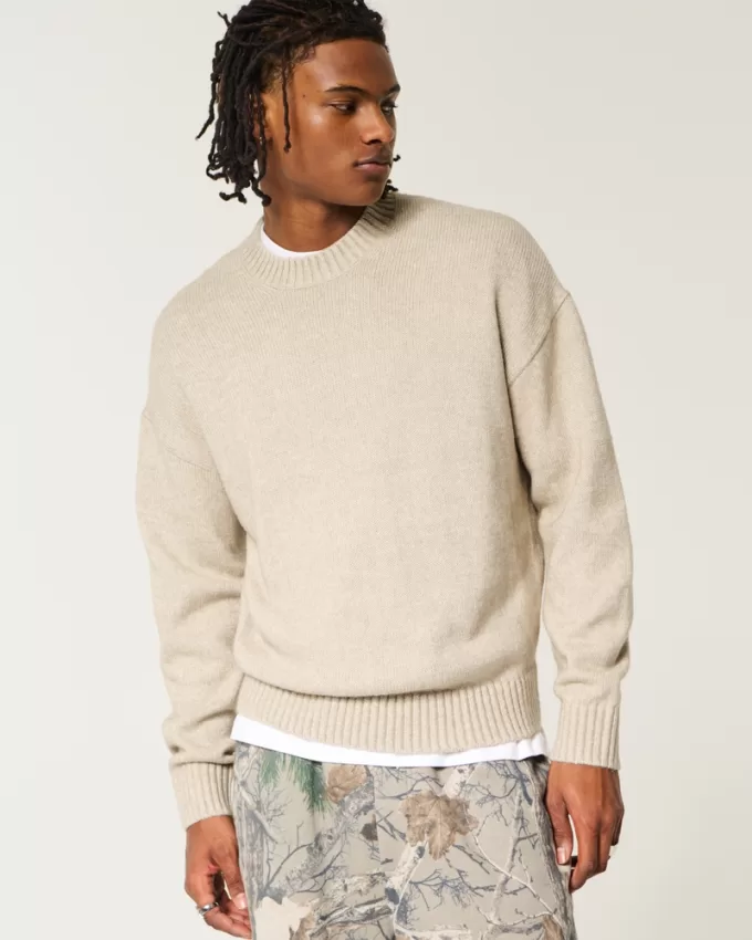 Boxy Airspun Knit Crew Sweater,Boxy Airspun Knit Crew Sweater