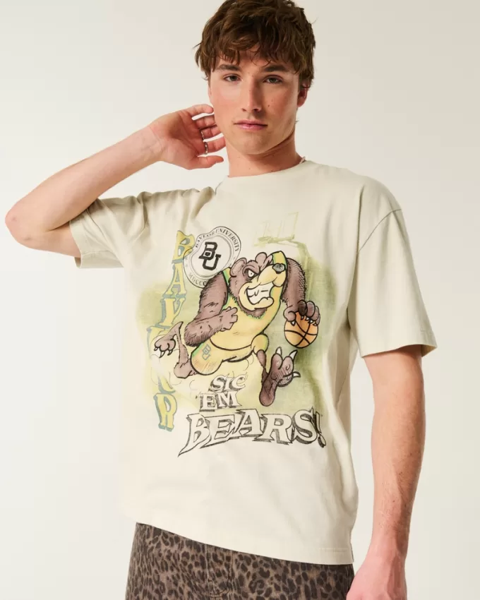 Boxy Baylor University Bears Graphic Tee,Boxy Baylor University Bears Graphic Tee