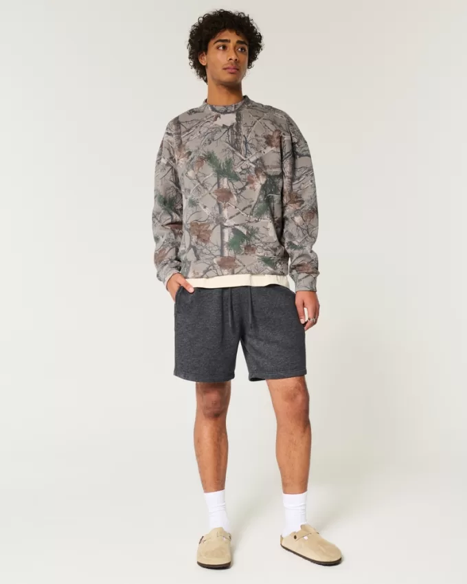 Boxy Camo Logo Crew Sweatshirt,Boxy Camo Logo Crew Sweatshirt