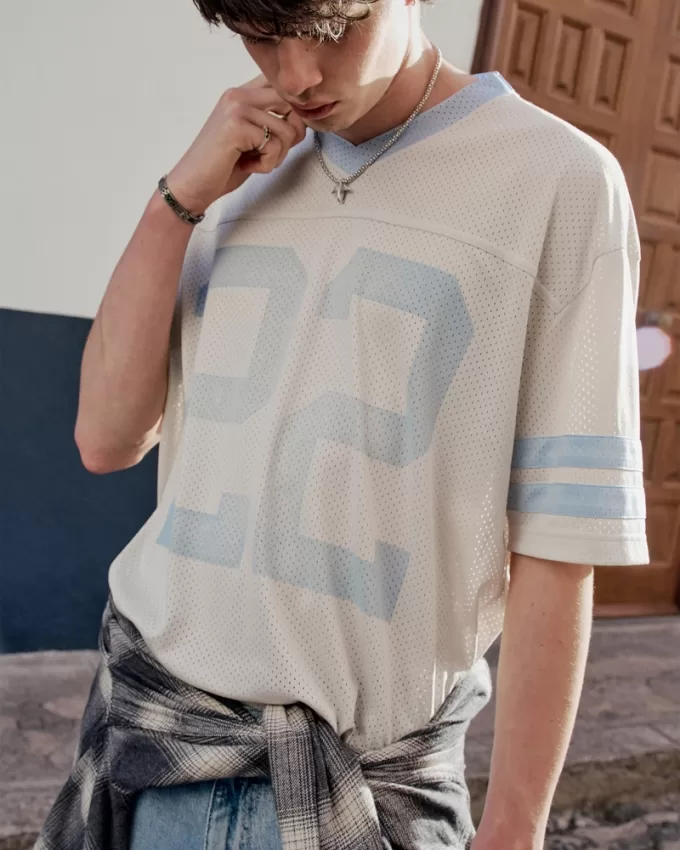 Boxy Crop Mesh Graphic Football Jersey,Boxy Crop Mesh Graphic Football Jersey Boxy Crop Mesh Graphic Football Jersey,Boxy Crop Mesh Graphic Football Jersey