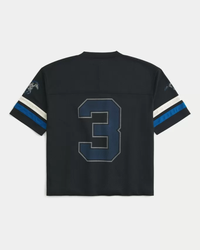 Boxy Crop Westside Mustangs Graphic Jersey,Boxy Crop Westside Mustangs Graphic Jersey