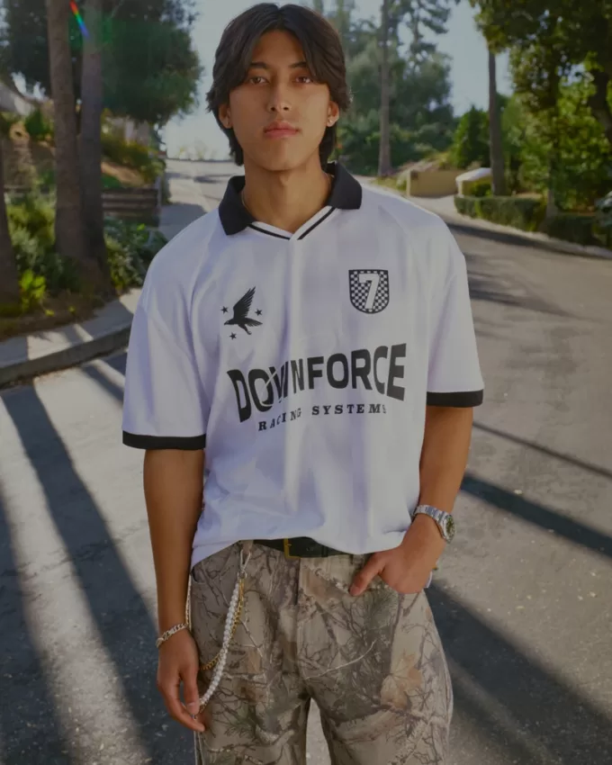 Boxy Downforce Graphic Soccer Jersey,Boxy Downforce Graphic Soccer Jersey