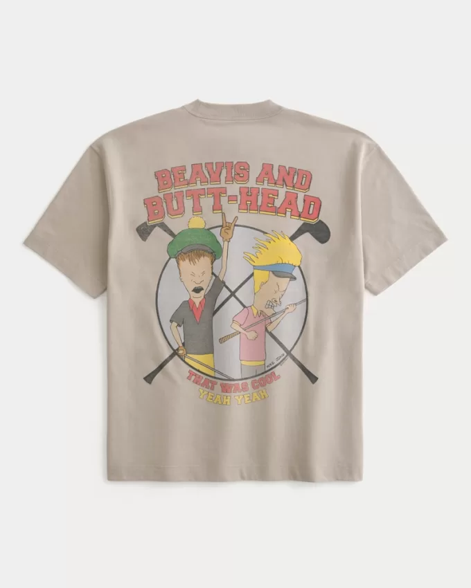 Boxy Heavyweight Beavis and Butt-Head Golf Graphic Tee,Boxy Heavyweight Beavis and Butt-Head Golf Graphic Tee