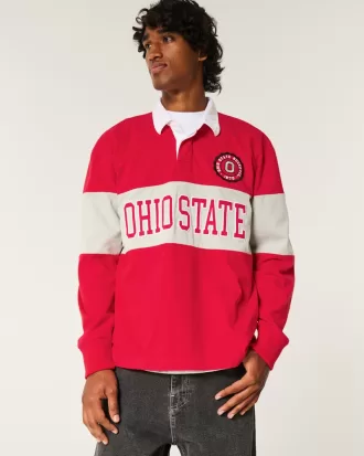 Boxy Heavyweight Ohio State Graphic Rugby Polo,Boxy Heavyweight Ohio State Graphic Rugby Polo