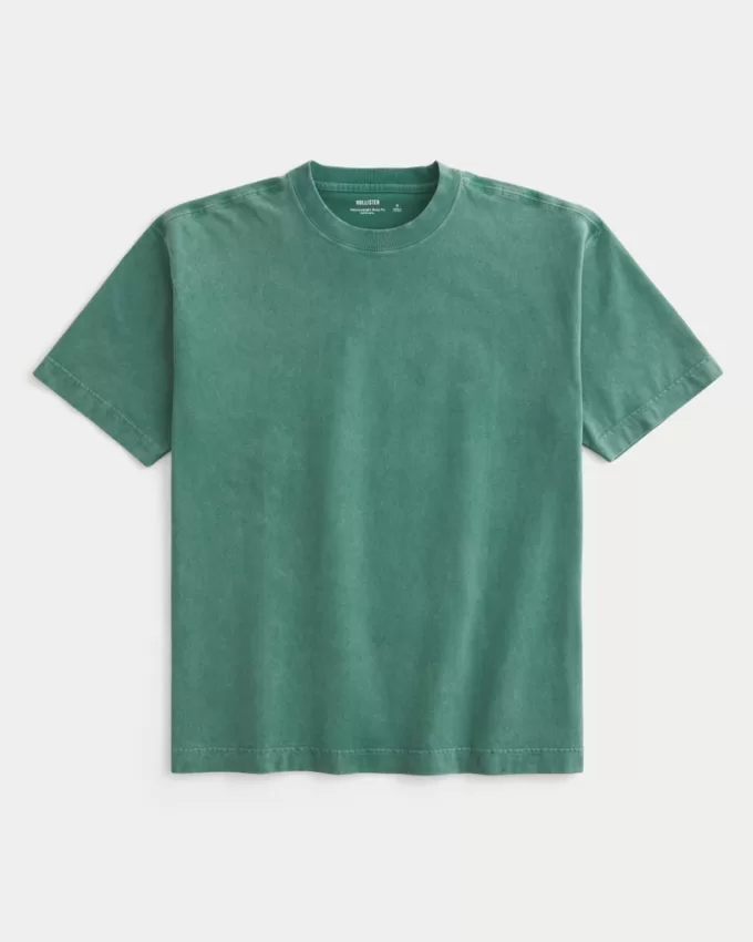 Boxy Heavyweight Washed Cotton Crew T-Shirt,Boxy Heavyweight Washed Cotton Crew T-Shirt