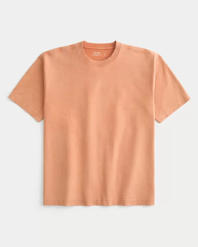 Boxy Heavyweight Washed Cotton Crew T-Shirt,Boxy Heavyweight Washed Cotton Crew T-Shirt