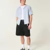 Boxy Linen-Blend Short-Sleeve Shirt,Boxy Linen-Blend Short-Sleeve Shirt