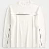 Boxy Long-Sleeve Striped Crew T-Shirt,Boxy Long-Sleeve Striped Crew T-Shirt