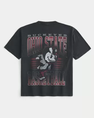 Boxy Ohio State Buckeyes Basketball Graphic Tee,Boxy Ohio State Buckeyes Basketball Graphic Tee