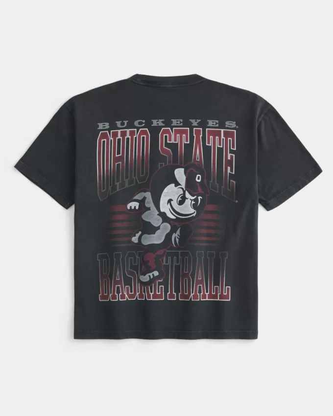 Boxy Ohio State Buckeyes Basketball Graphic Tee,Boxy Ohio State Buckeyes Basketball Graphic Tee
