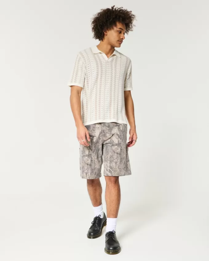 Boxy Pattern Sweater Polo,Boxy Pattern Sweater Polo