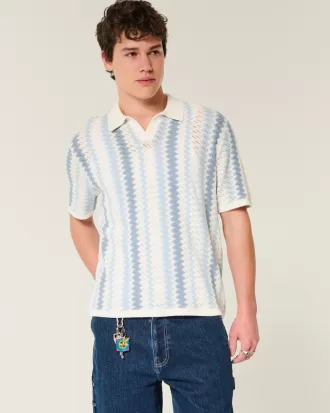 Boxy Pattern Sweater Polo,Boxy Pattern Sweater Polo