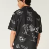 Boxy Short-Sleeve Linen-Blend Shirt,Boxy Short-Sleeve Linen-Blend Shirt