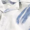 Boxy Short-Sleeve Linen-Blend Shirt,Boxy Short-Sleeve Linen-Blend Shirt