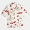 Boxy Short-Sleeve Linen-Blend Shirt,Boxy Short-Sleeve Linen-Blend Shirt