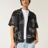 Boxy Short-Sleeve Linen-Blend Shirt,Boxy Short-Sleeve Linen-Blend Shirt