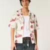 Boxy Short-Sleeve Linen-Blend Shirt,Boxy Short-Sleeve Linen-Blend Shirt