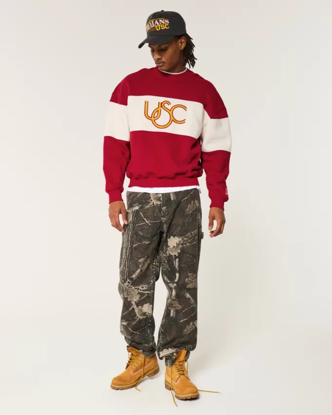 Boxy USC Graphic Crew Sweatshirt,Boxy USC Graphic Crew Sweatshirt Boxy USC Graphic Crew Sweatshirt,Boxy USC Graphic Crew Sweatshirt
