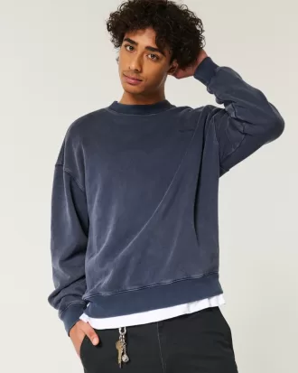 Boxy Washed Logo Crew Sweatshirt,Boxy Washed Logo Crew Sweatshirt