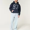 Boxy Washed Number Graphic Hoodie,Boxy Washed Number Graphic Hoodie
