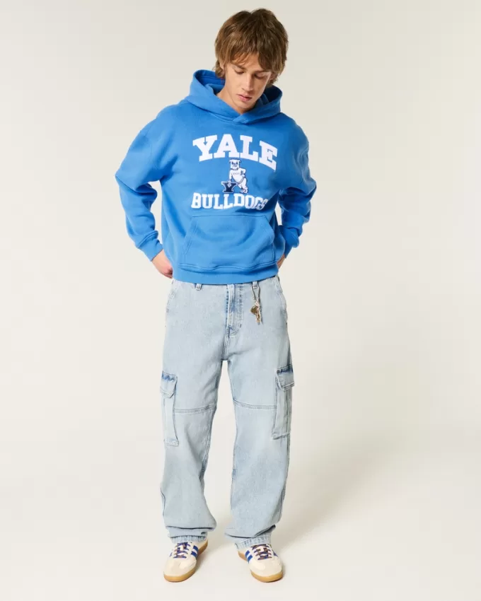 Boxy Yale Bulldogs Graphic Hoodie,Boxy Yale Bulldogs Graphic Hoodie