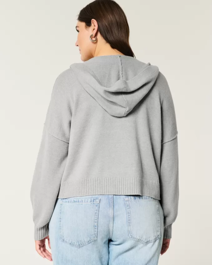Boxy Zip-Up Sweater Hoodie,Boxy Zip-Up Sweater Hoodie Boxy Zip-Up Sweater Hoodie,Boxy Zip-Up Sweater Hoodie