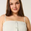 Button-Through Tube Top,Button-Through Tube Top