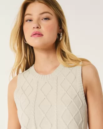 Cable-Knit Crew Sweater Vest,Cable-Knit Crew Sweater Vest