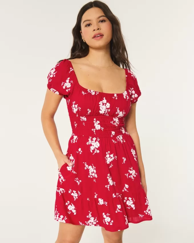 Channeled Waist Mini Dress,Channeled Waist Mini Dress