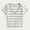 Cotton Blend V-Neck Baby Tee,Cotton Blend V-Neck Baby Tee