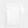 Cotton Blend V-Neck Baby Tee,Cotton Blend V-Neck Baby Tee