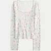 Cozy Berry Pattern Pajama Top,Cozy Berry Pattern Pajama Top