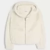 Cozy Faux Fur Zip-Up Hoodie,Cozy Faux Fur Zip-Up Hoodie