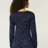 Cozy Floral Pattern Pajama Top,Cozy Floral Pattern Pajama Top
