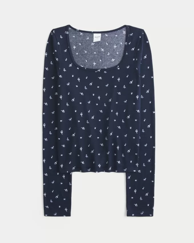 Cozy Floral Pattern Pajama Top,Cozy Floral Pattern Pajama Top