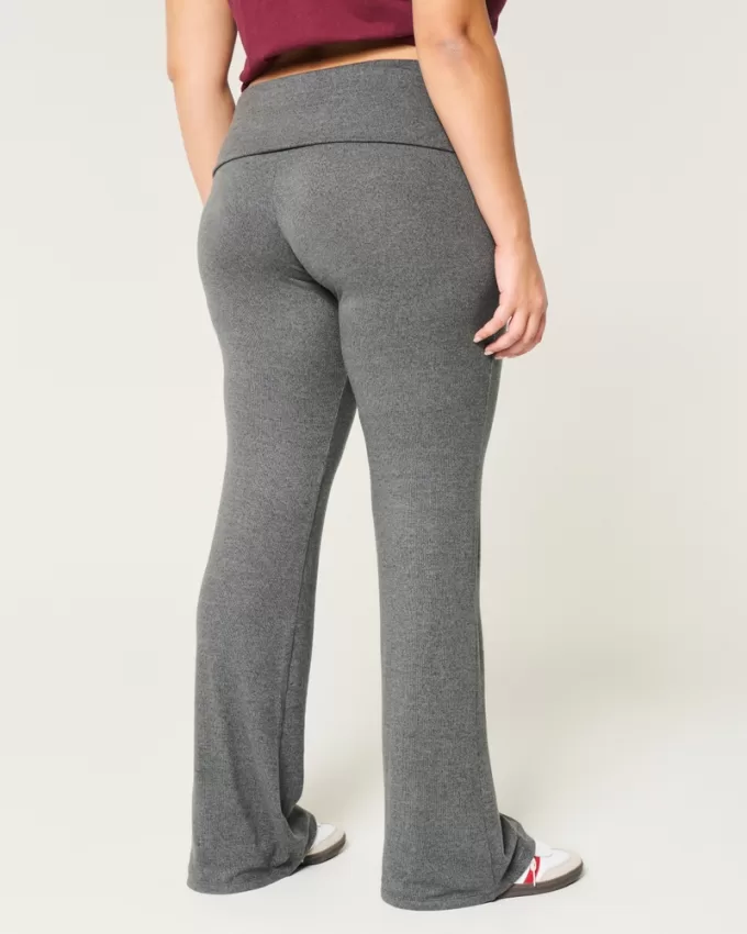 Cozy Knit Foldover Waist Flare Pants,Cozy Knit Foldover Waist Flare Pants Cozy Knit Foldover Waist Flare Pants,Cozy Knit Foldover Waist Flare Pants