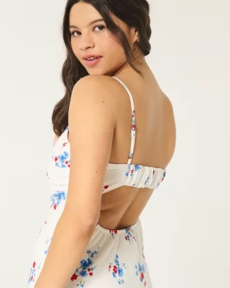 Crepe Open Back Mini Slip Dress,Crepe Open Back Mini Slip Dress