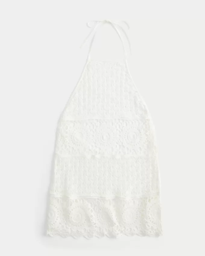 Crochet-Style Halter Cover Up Dress,Crochet-Style Halter Cover Up Dress