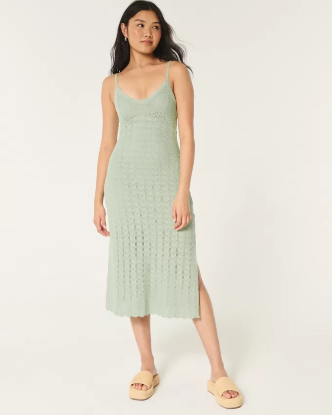 Crochet-Style Midi Dress,Crochet-Style Midi Dress Crochet-Style Midi Dress,Crochet-Style Midi Dress