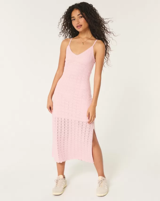 Crochet-Style Midi Dress,Crochet-Style Midi Dress Crochet-Style Midi Dress,Crochet-Style Midi Dress