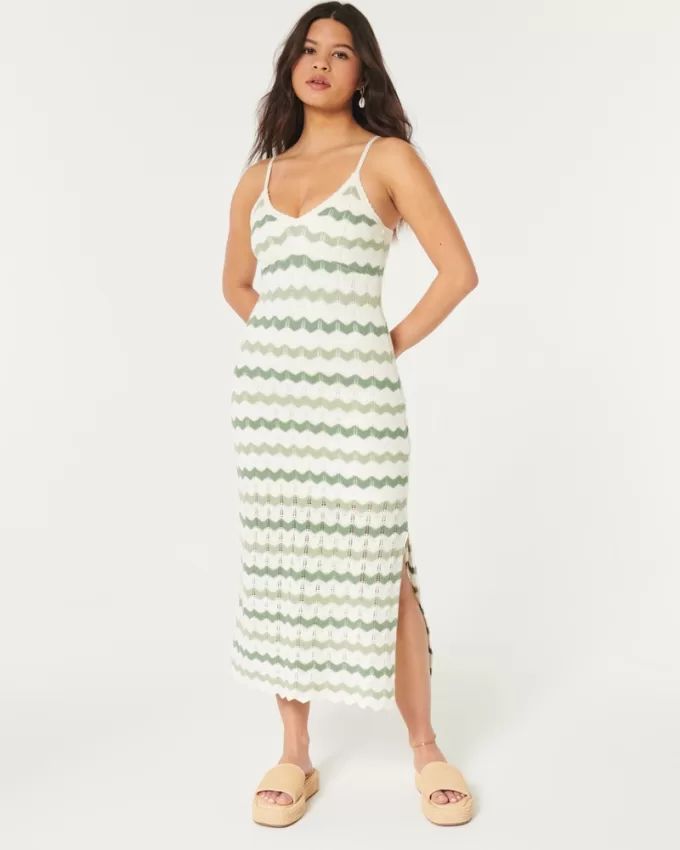 Crochet-Style Midi Dress,Crochet-Style Midi Dress Crochet-Style Midi Dress,Crochet-Style Midi Dress