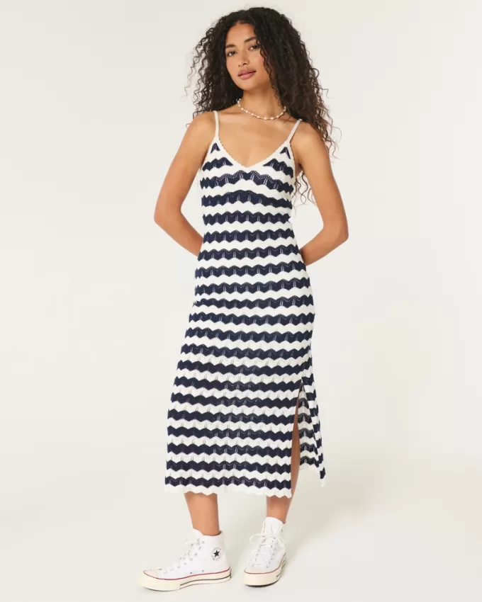 Crochet-Style Midi Dress,Crochet-Style Midi Dress Crochet-Style Midi Dress,Crochet-Style Midi Dress