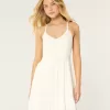 Crochet-Style Mix Mini Dress,Crochet-Style Mix Mini Dress