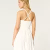 Crochet-Style Mix Mini Dress,Crochet-Style Mix Mini Dress